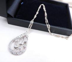 Sterling Silver Cubic Zirconia Pendant Necklace New with Gift Pouch