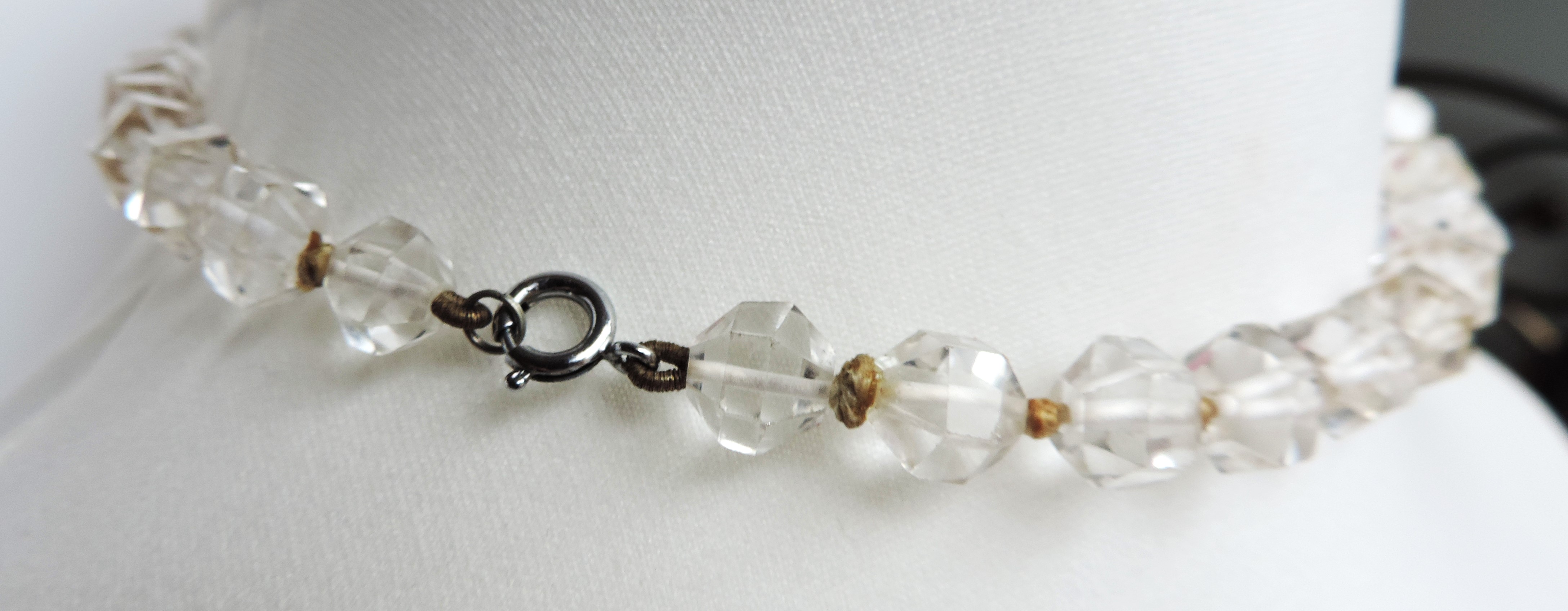 Art Deco Chunky Facet Cut Rock Crystal Necklace circa 1930's - Image 2 of 3