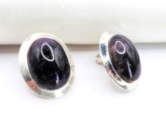 Silver Amethyst Earrings New with Gift Pouch