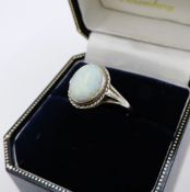 Vintage Sterling Silver Opal Ring