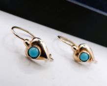 9k Gold Turquoise Gemstone Earrings