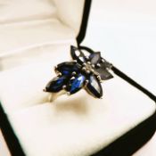 Sterling Silver Sapphire Ring 6cts New With Gift Box