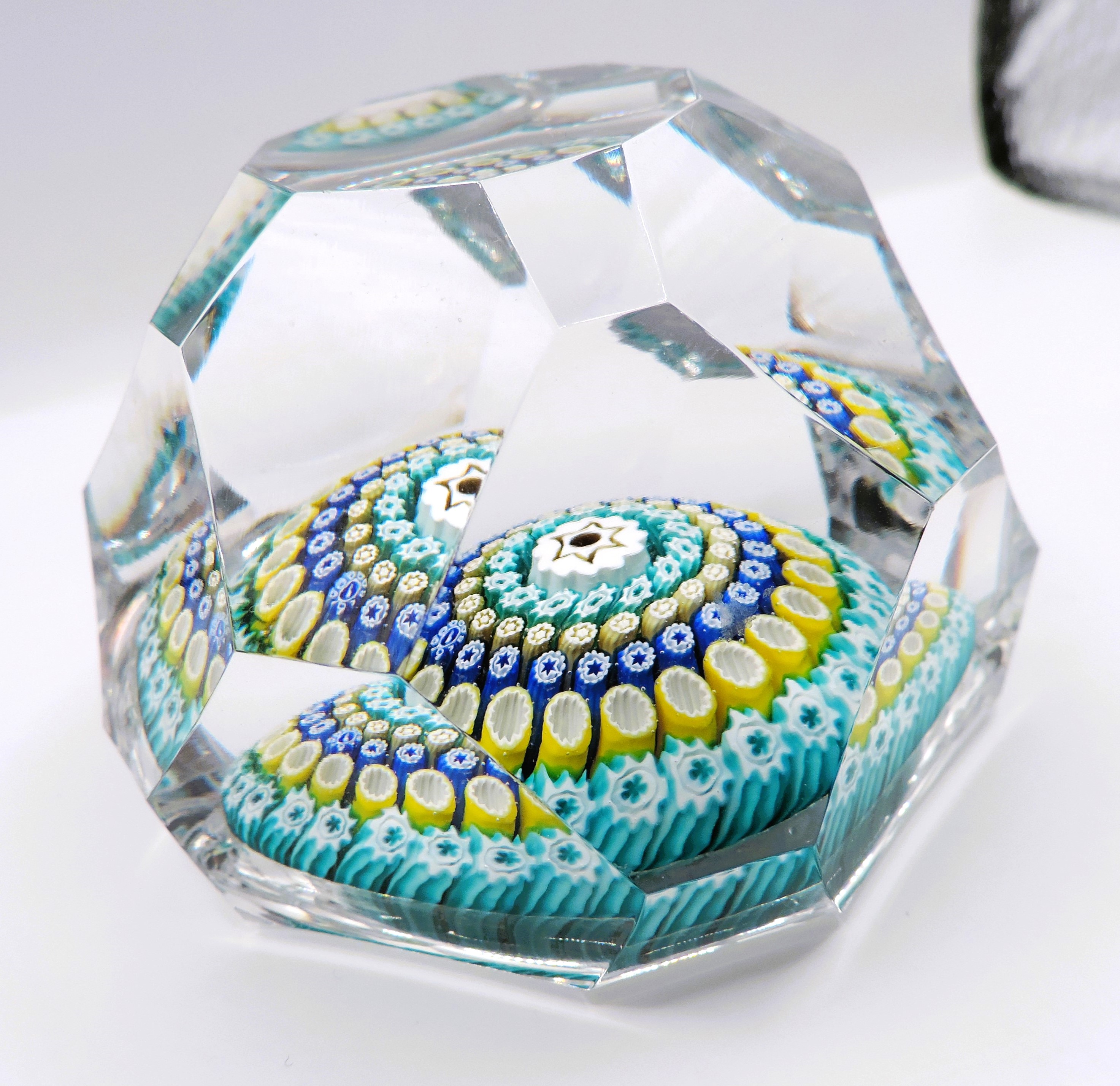 Vintage Whitefriars Millefiori Paperweight Facet Cut c. 1978 - Image 2 of 6