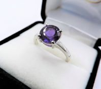 Amethyst Ring in Sterling Silver New with Gift Pouch