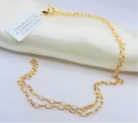 Yellow Gold on Sterling Silver 18 inch Necklace New with Gift Pouch