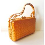 Vintage RODO Italy Wicker Handbag c. 1980's