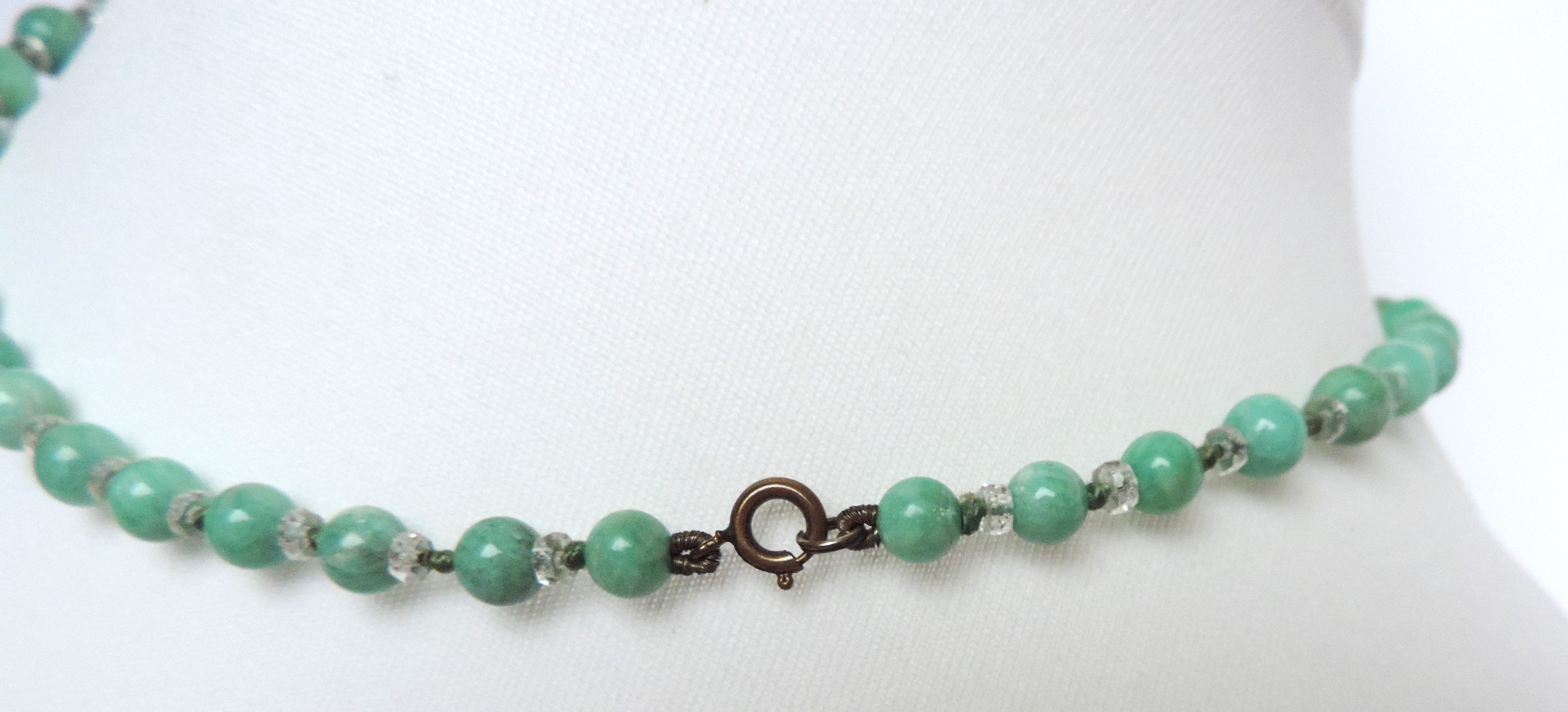 Vintage Amazonite Gemstone Graduated Bead Necklace - Image 2 of 2