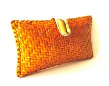 Vintage RODO Italy Wicker Clutch Bag c. 1980's