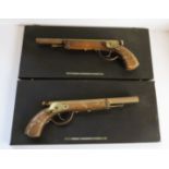 Antique Decorative General Ironmongers Pistols Wall Mounted on Plaques 46cm Wide