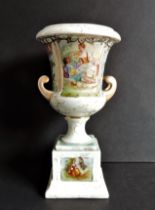 Antique Hand Painted French Porcelain Vase/Urn Signed Boucher