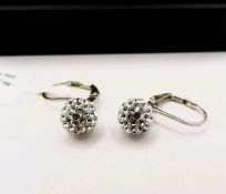 Sterling Silver Shamballa Ball Earrings New with Gift Pouch