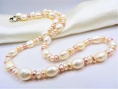 Cultured Pearl Necklace Silver Clasp New with Gift Box