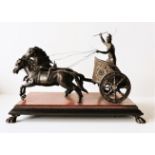 Large Antique French Bronze Roman Charioteer Sculpture c.1850's.