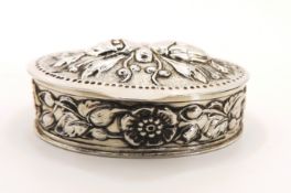 Antique Swedish Solid Silver Decorative Pill Box Dated 1912