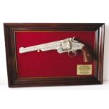 Franklin Mint Wyatt Earp .44 Replica Revolver Wall Mounted Display