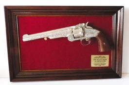 Franklin Mint Wyatt Earp .44 Replica Revolver Wall Mounted Display