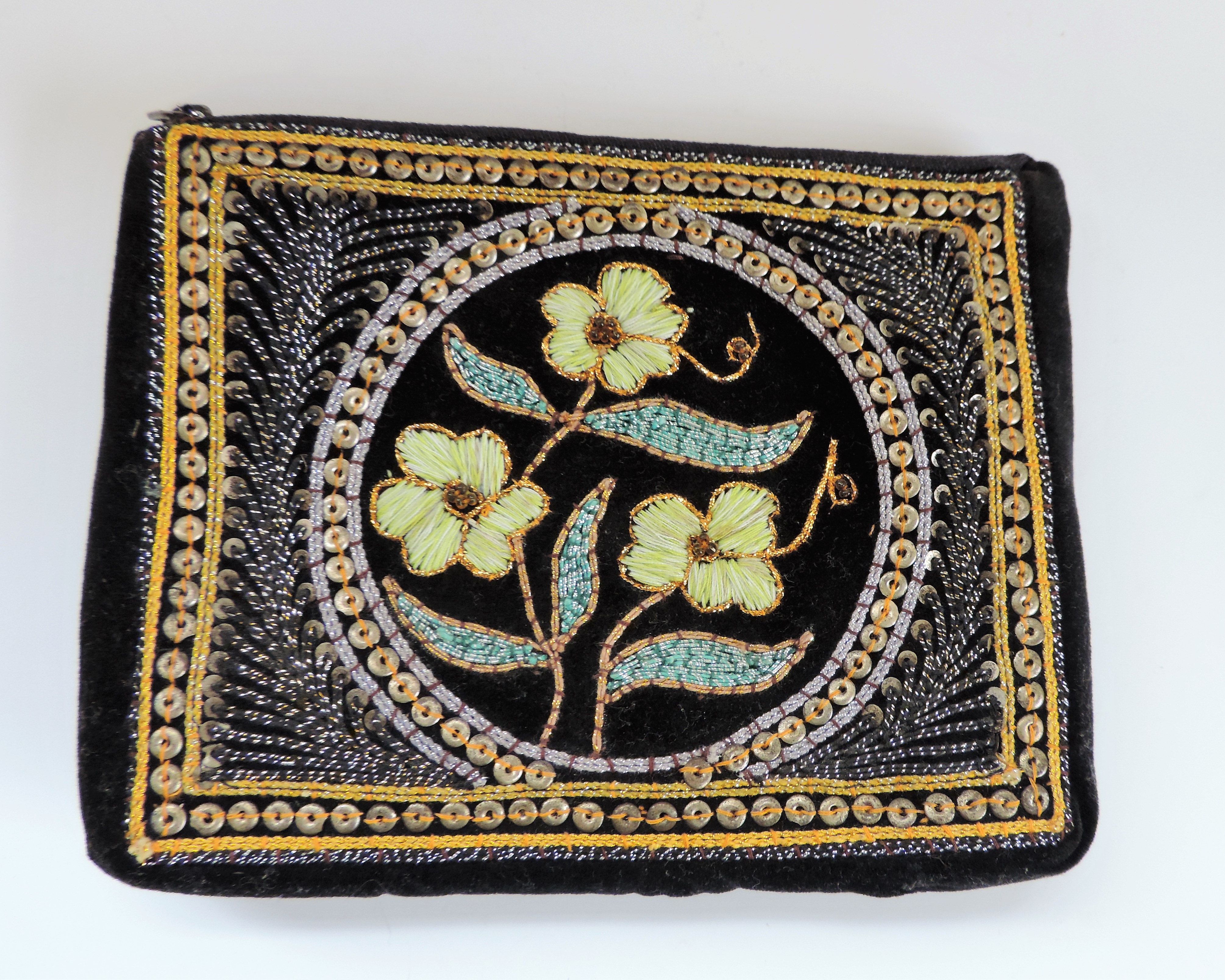 Vintage Hand Embroidered Velvet Bag - Image 5 of 5