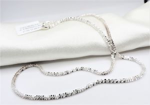 Sterling Silver Margarita Twisted Chain Necklace New with Gift Pouch.