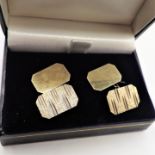 9ct Yellow Gold On Sterling Silver Cufflinks c. 1980's