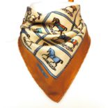 Vintage Hermes Petits Chevaux Equestrian Horse Silk Scarf c. 1970's