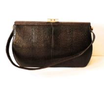 Vintage Brown Lizard Skin Handbag