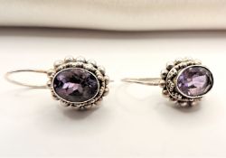 SUARTI Sterling Silver Amethyst Earrings 3.5ct Amethyst Earrings