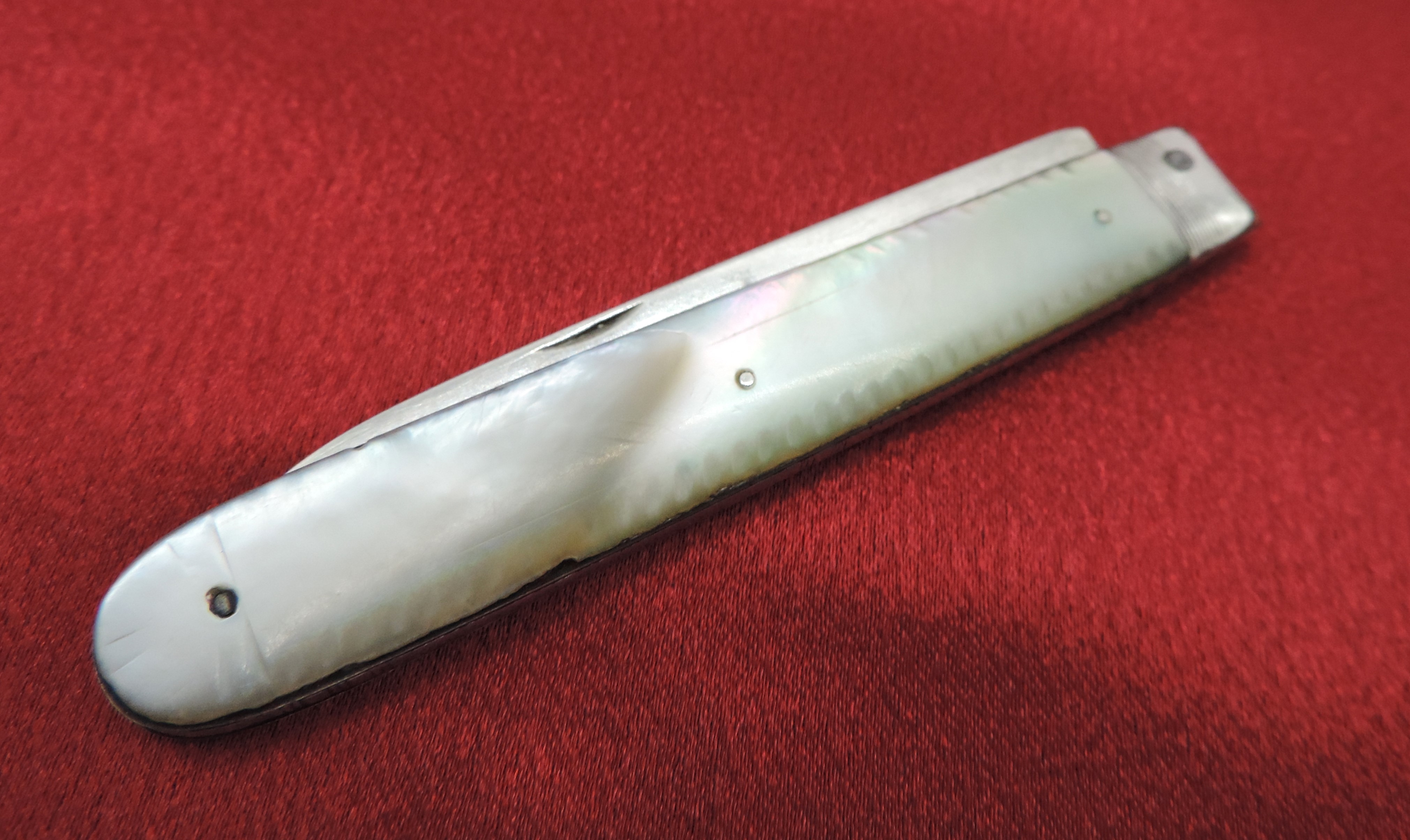Antique George IV Silver Mother of Pearl Fruit Knife Hallmark Date 1822 - Image 6 of 7