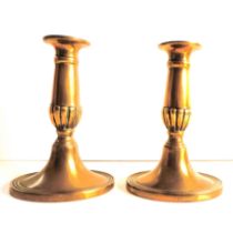 Pair Antique Victorian Brass Candlesticks