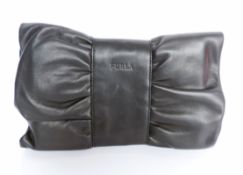 Furla Black Leather Clutch Bag Made in Italy