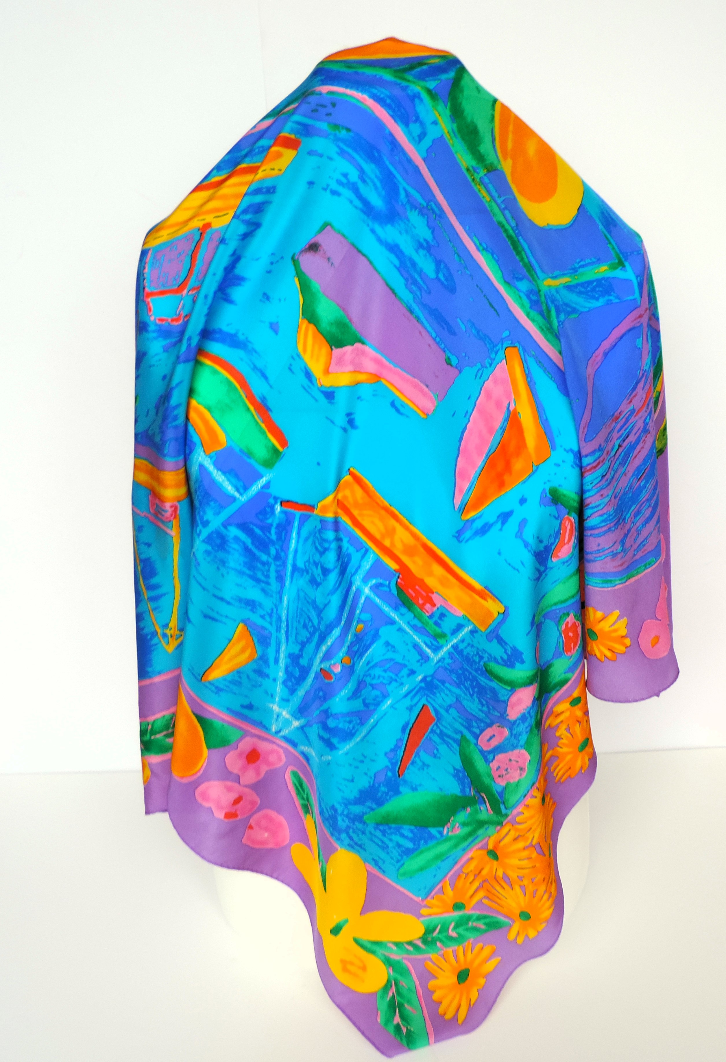 Signed Ken Done Silk Scarf 88cm Square  c. 1980's. - Image 3 of 4