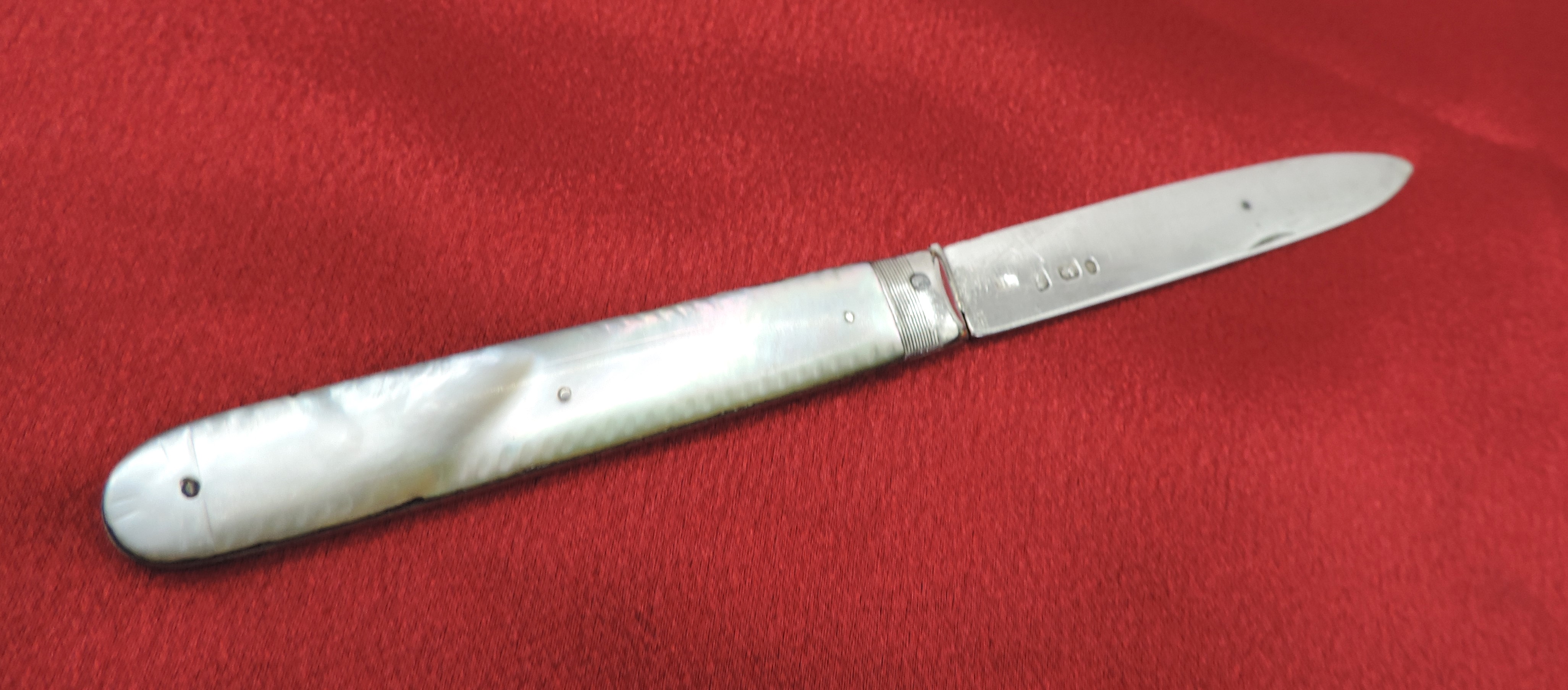 Antique George IV Silver Mother of Pearl Fruit Knife Hallmark Date 1822 - Image 5 of 7