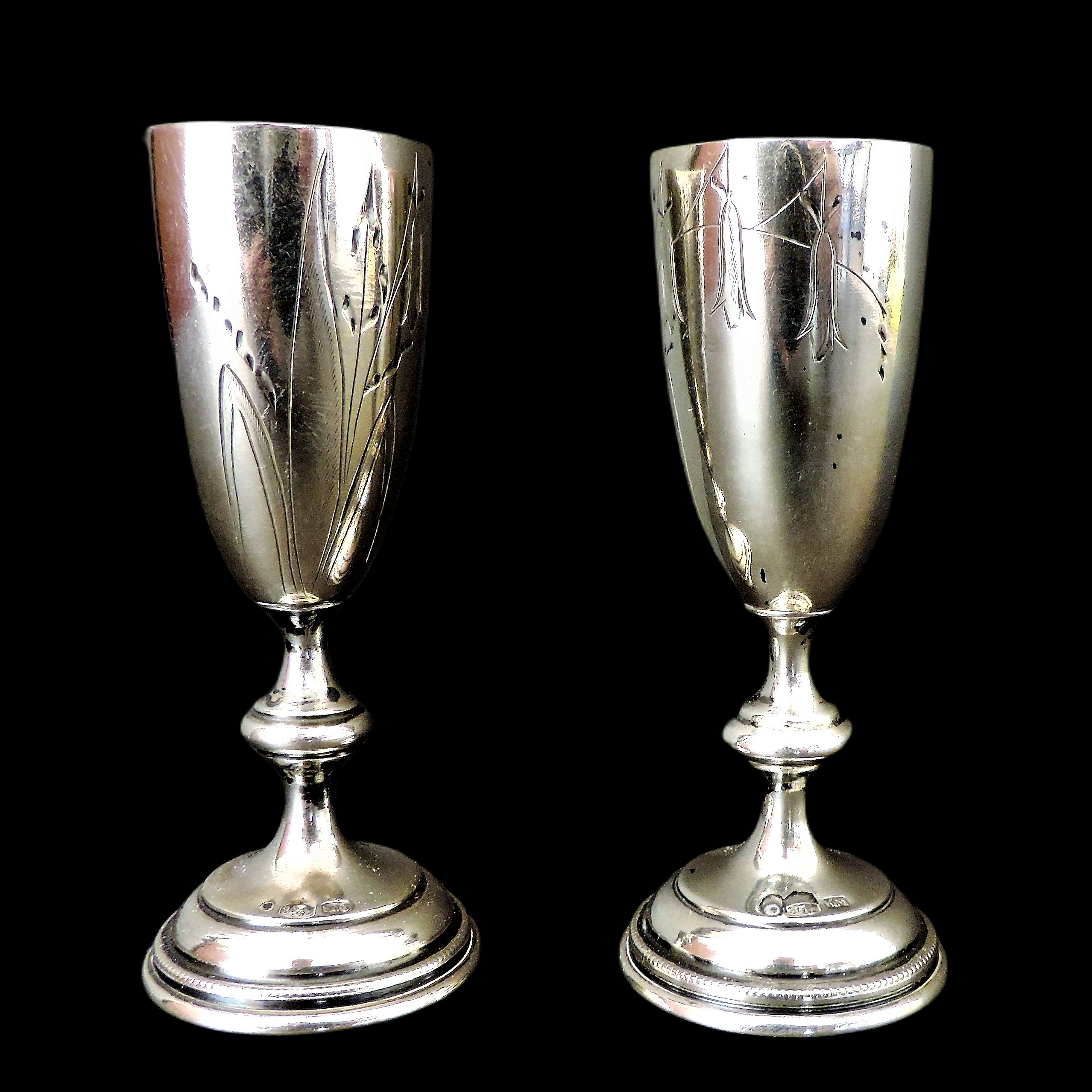 Antique Sterling Silver Posy Vases Hallmark circa 1850's