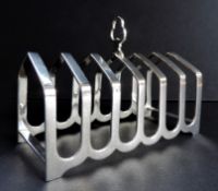 Antique Silver Plate 6 Slice Toast Rack c. 1890's