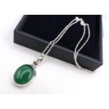 Sterling Silver Jade Pendant Necklace