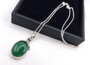 Sterling Silver Jade Pendant Necklace