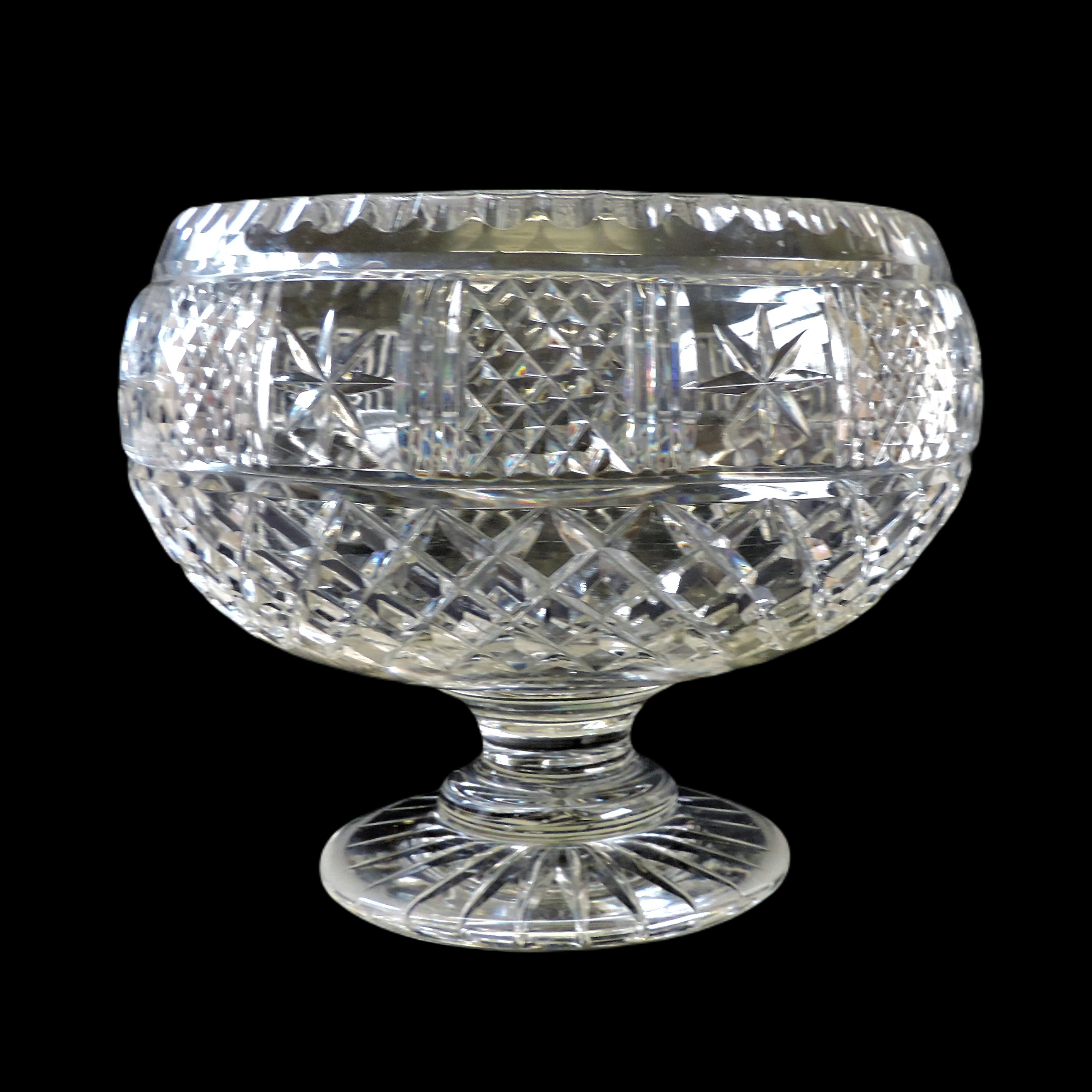 Large Antique Hand Cut Crystal Pedestal Bowl - Image 6 of 7