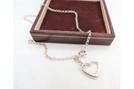 Sterling Silver Heart Charm Bracelet