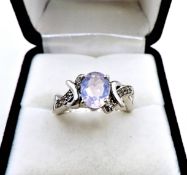 Sterling Silver Lavender Quartz Ring 2.5 cts New With Gift Pouch