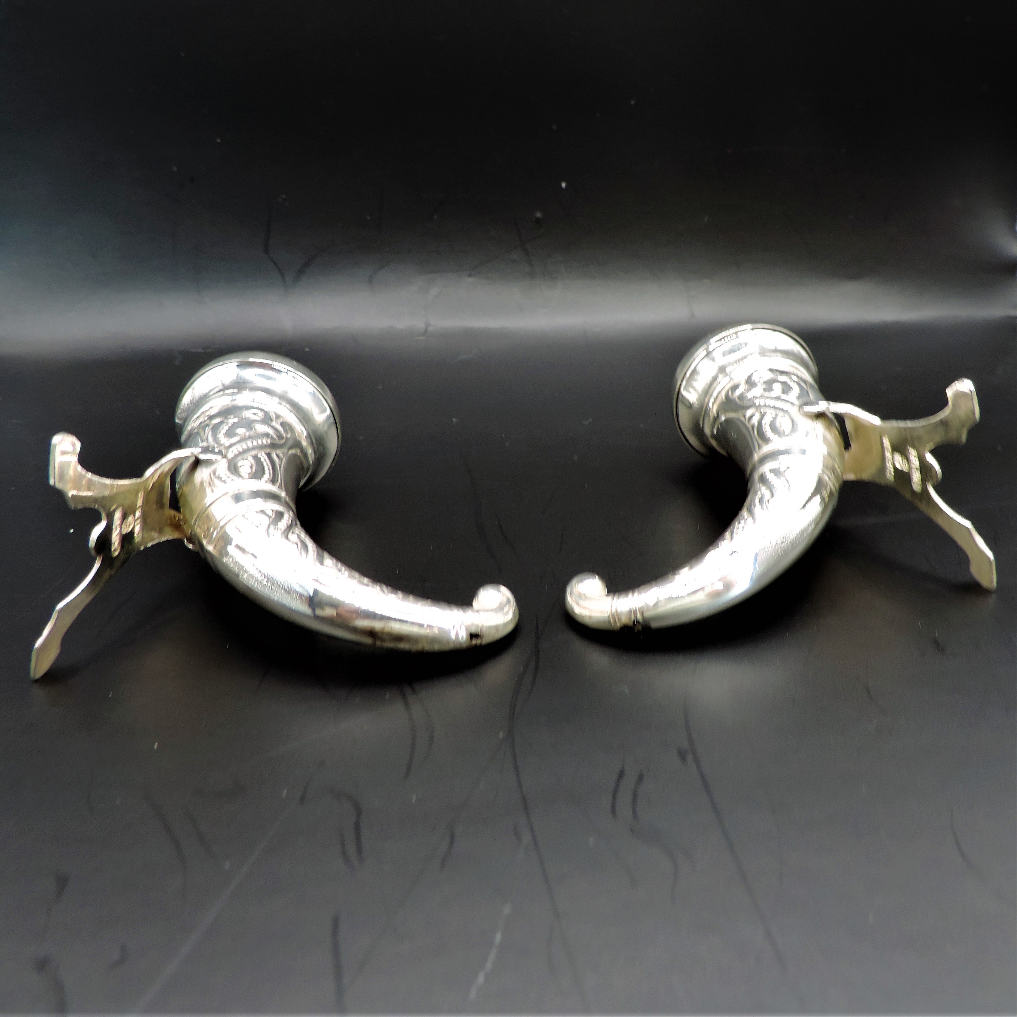 Norway Theodor Olsens Sterling Silver Viking Horns Cruet Set 35g c. 1920's - Image 7 of 10