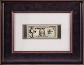 Banksy Framed Stencilled Dollar Bill (Double Sided)