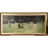 Large Limited Edition "The Tennis Party" by Sir John Lavery.