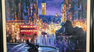 Stunning Large Original Oil Painting Titled "Sentinels, London"