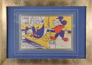 Rare Roy Lichtenstein "Look Mickey, 1961" Limited Edition on Metal.
