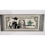 Banksy Framed Stencilled Dollar Bill (Double Sided)