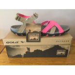 Gola Womens “Cedar” Hiking Sandals, Taupe/Hot Pink, Size 7 - Brand New