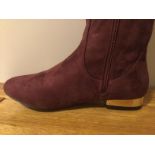 Dolcis “Katie” Long Boots, Low Heel, Size 5, Burgundy - New RRP £55.00