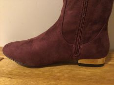 Dolcis “Katie” Long Boots, Low Heel, Size 5, Burgundy - New RRP £55.00