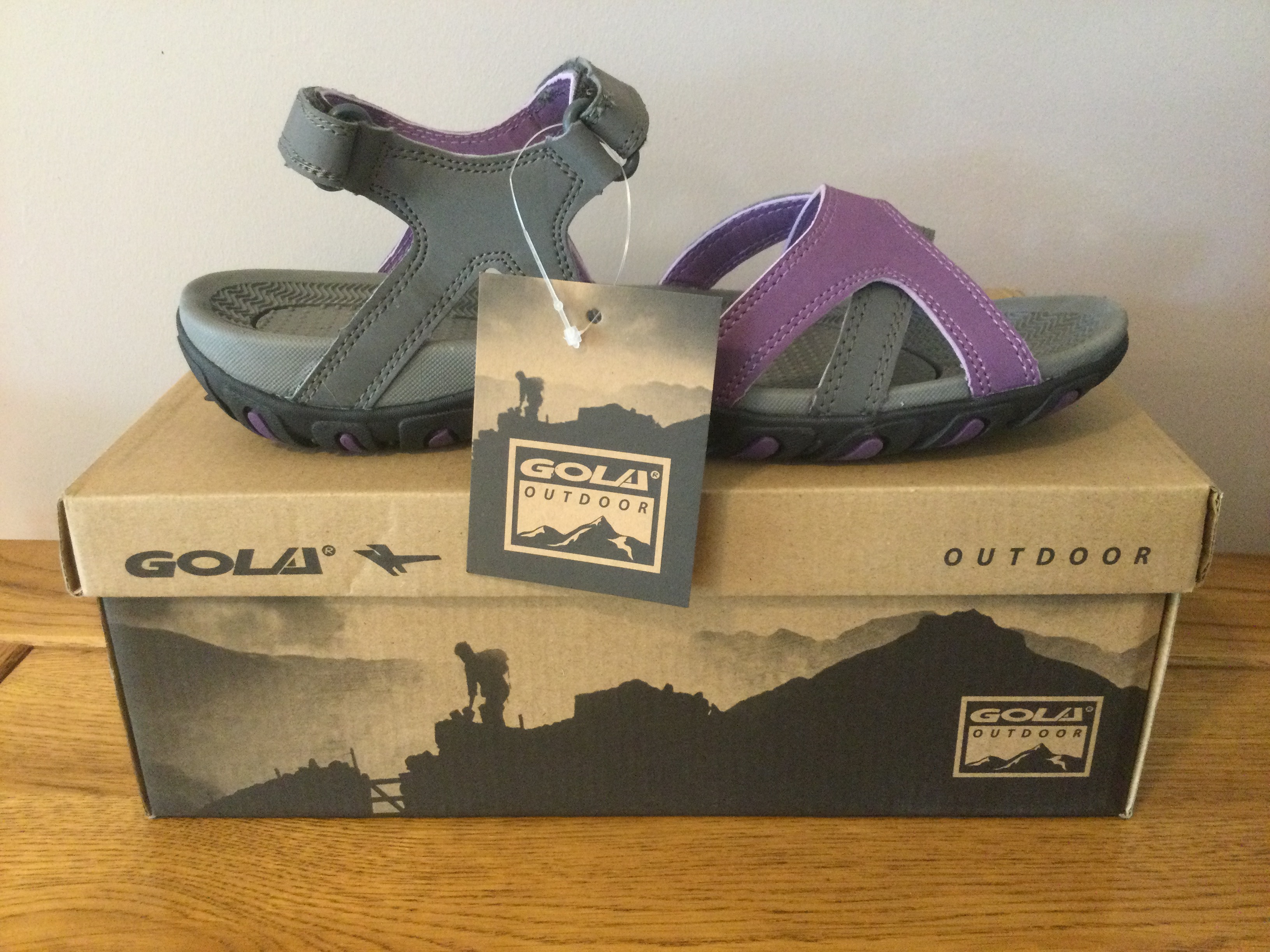 Gola Womens “Cedar” Hiking Sandals, Grey/Purple, Size 7 - Brand New - Image 2 of 4