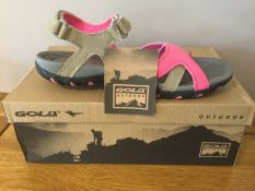 Gola Womens “Cedar” Hiking Sandals, Taupe/Hot Pink, Size 4 - Brand New