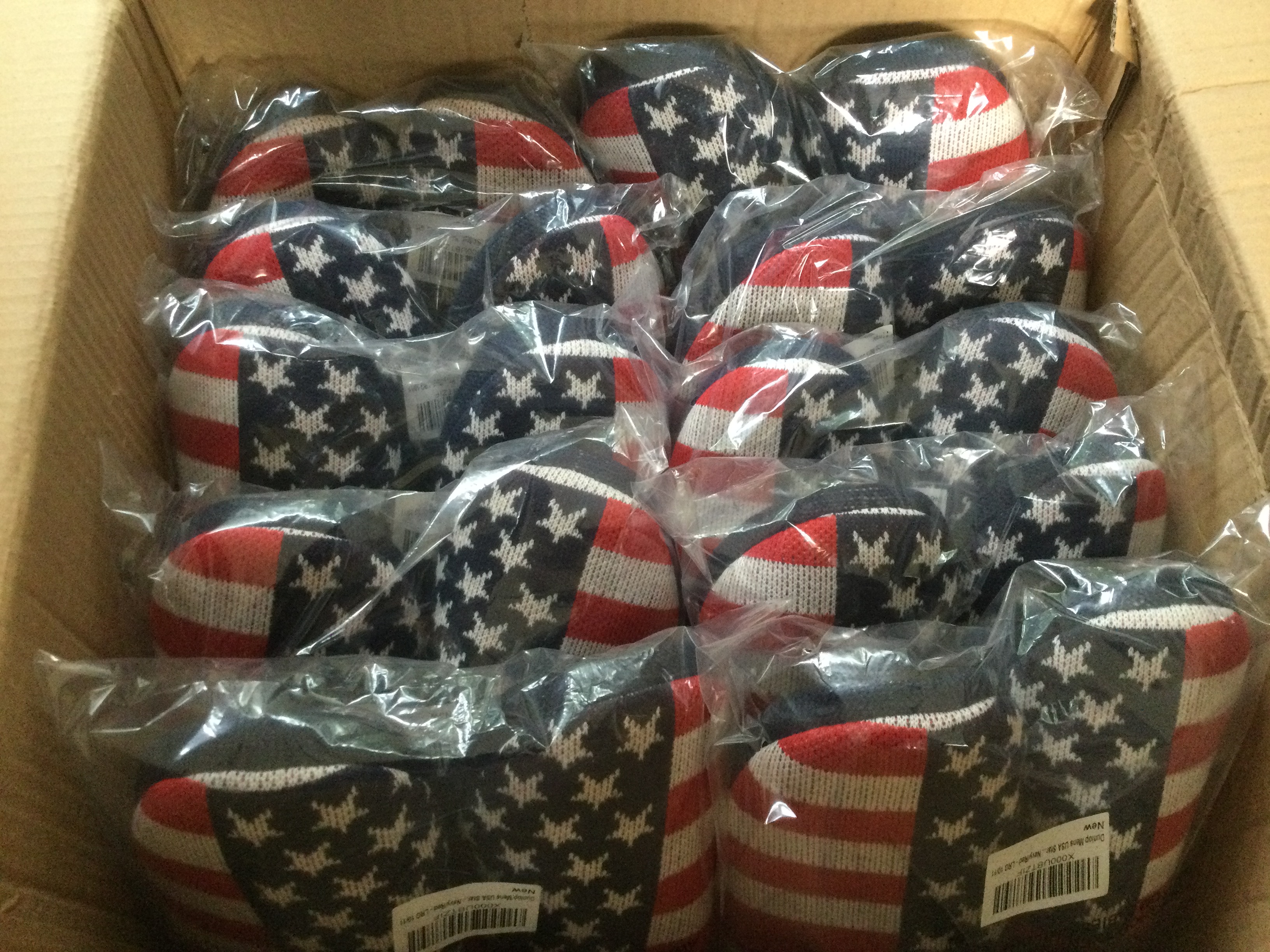 Job Lot 10 x Pairs Men's Dunlop, “USA Stars and Stripes” Memory Foam, Mule Slippers, Size L (10/1... - Image 5 of 7